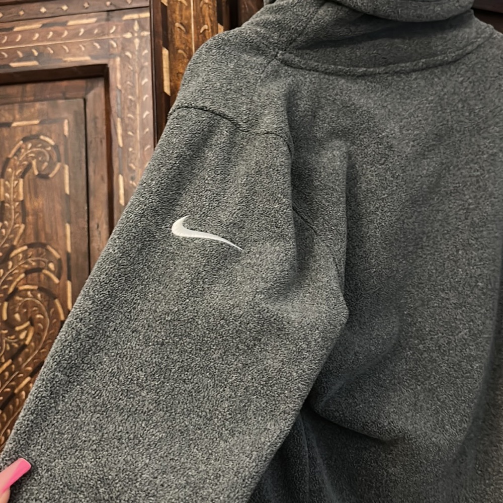 Nike Dri-Fit Womens Turtleneck Fleece Sweatshirt Sz M Gray Long Sleeve Pullover